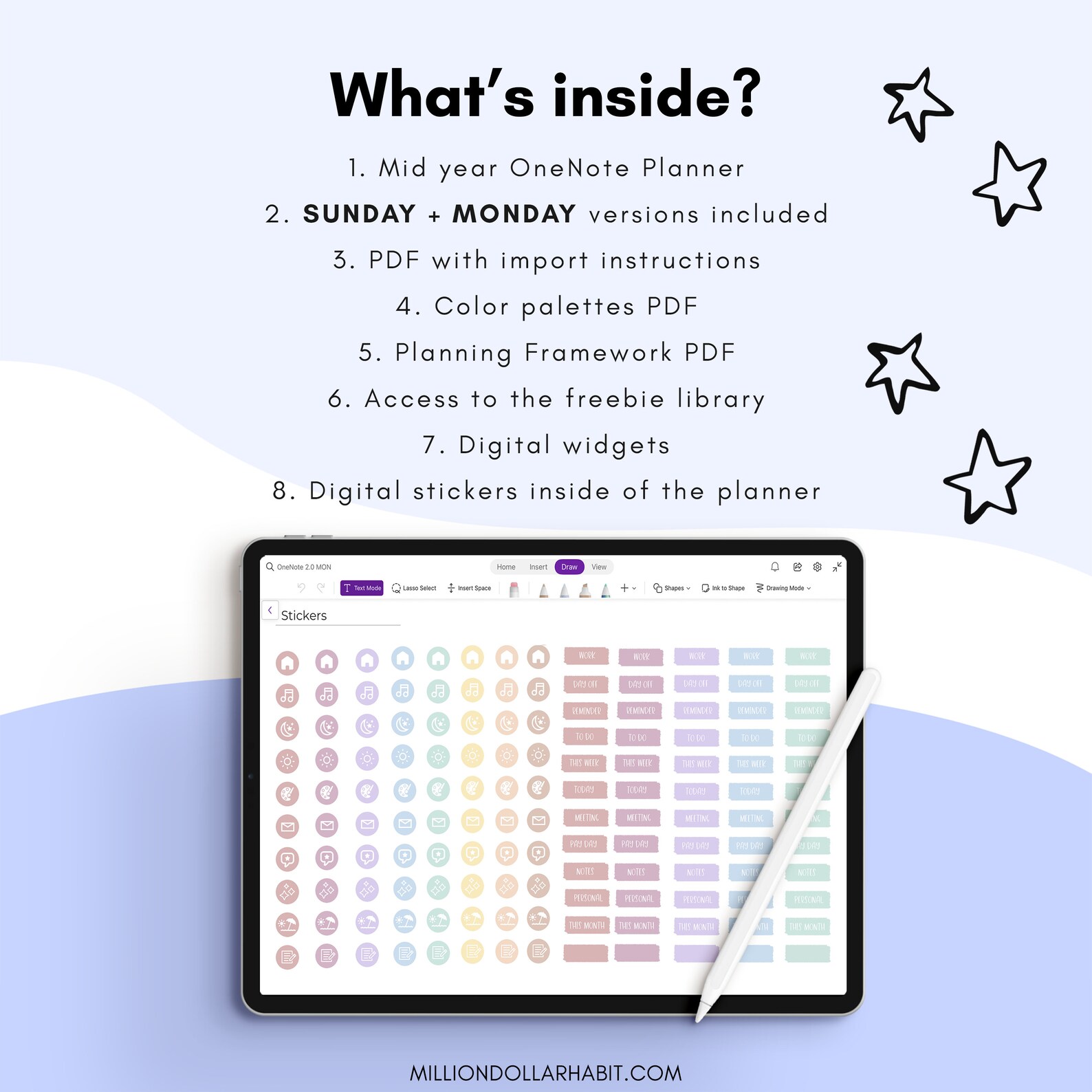 Onenote Digital Planner 2023 Mid Year Onenote Planner Etsy UK