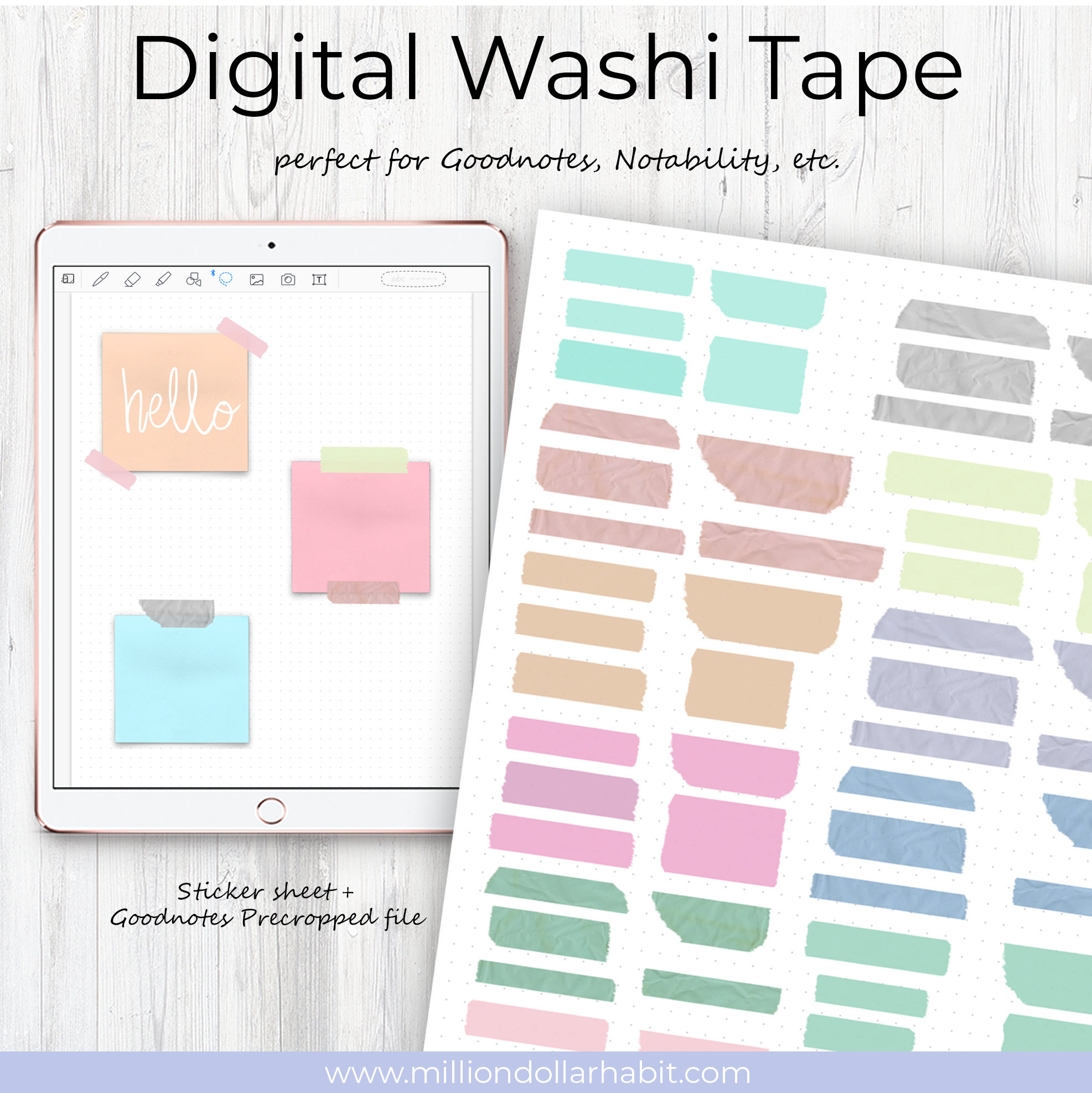 Digital Note Sticker For Onenote Embellishments Clip Art & Image Files Scrapbooking Onenote Sticker pack ...