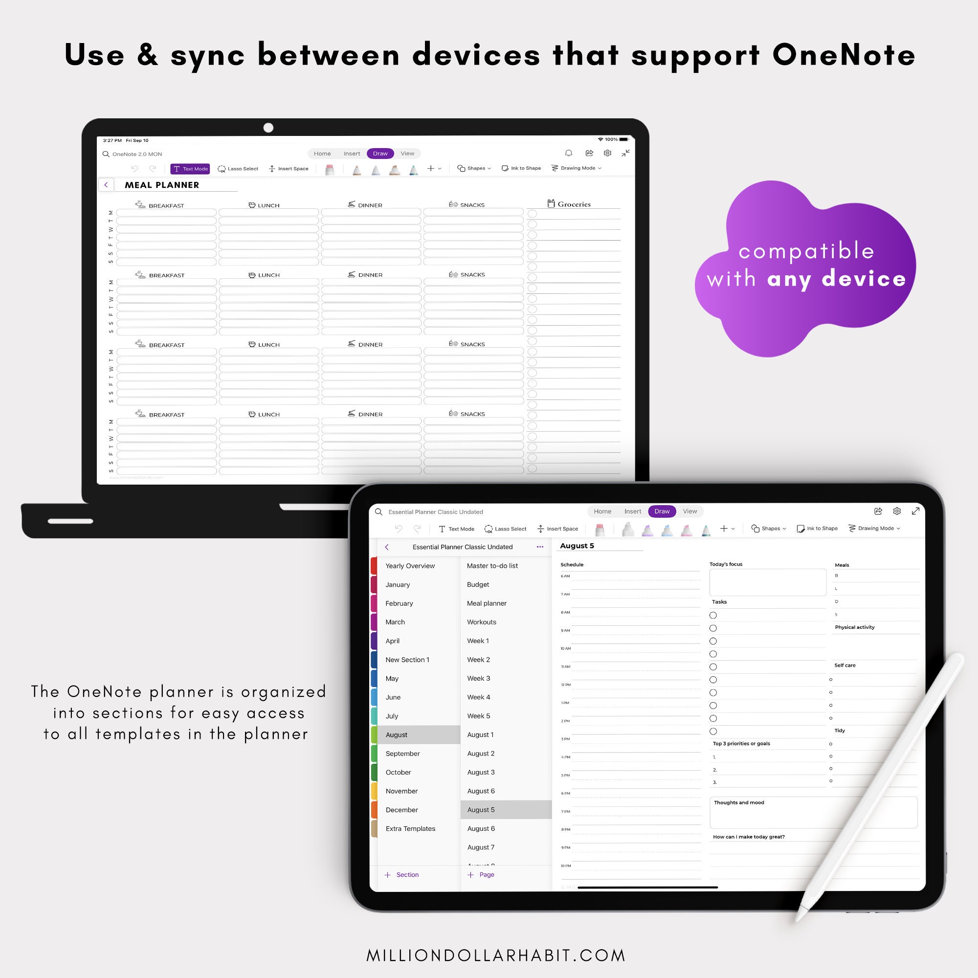 2023 Onenote Digital Planner 2023 Onenote Planner Android Etsy