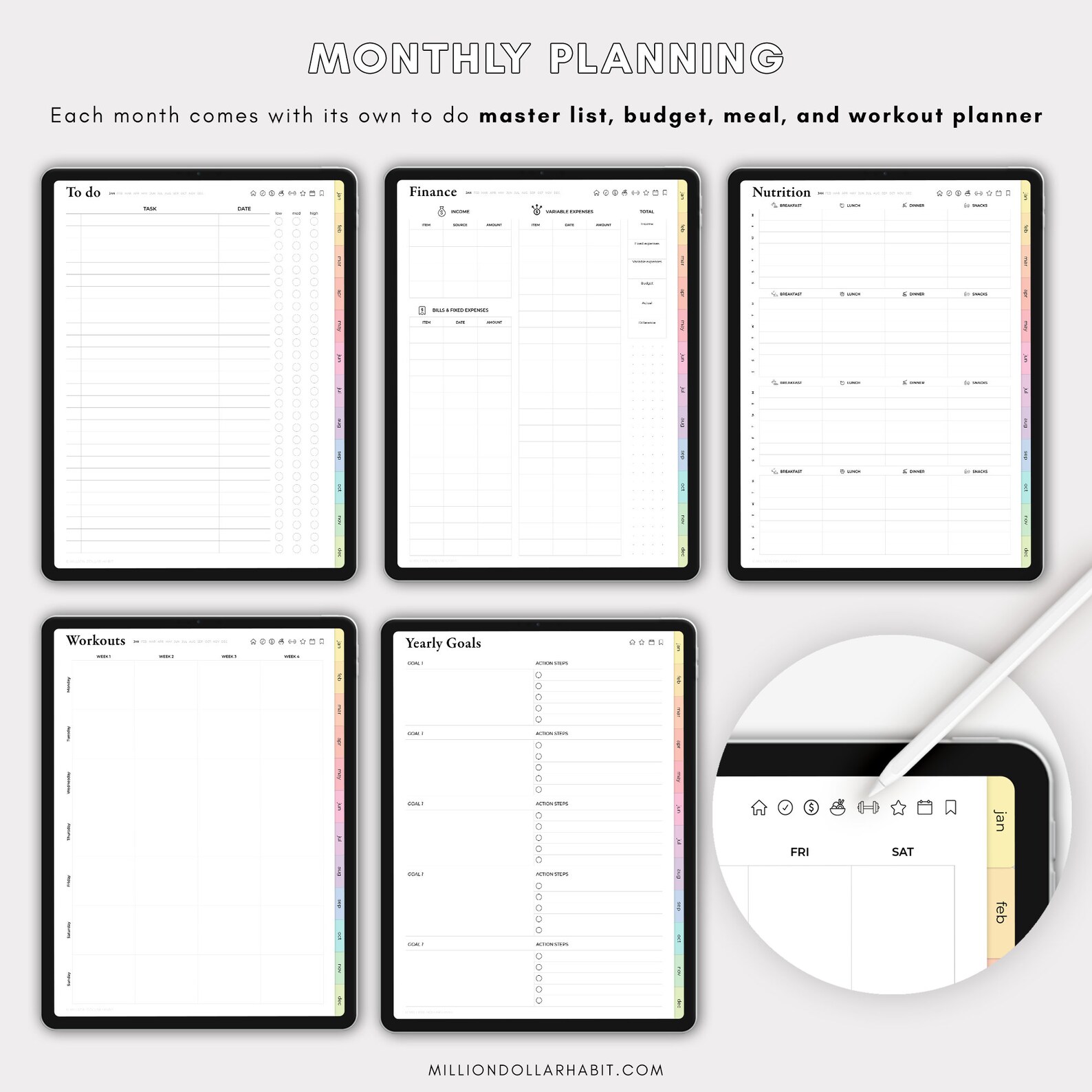 2023 Goodnotes Digital Planner, 2023 Notability Planner, 2023 iPad
