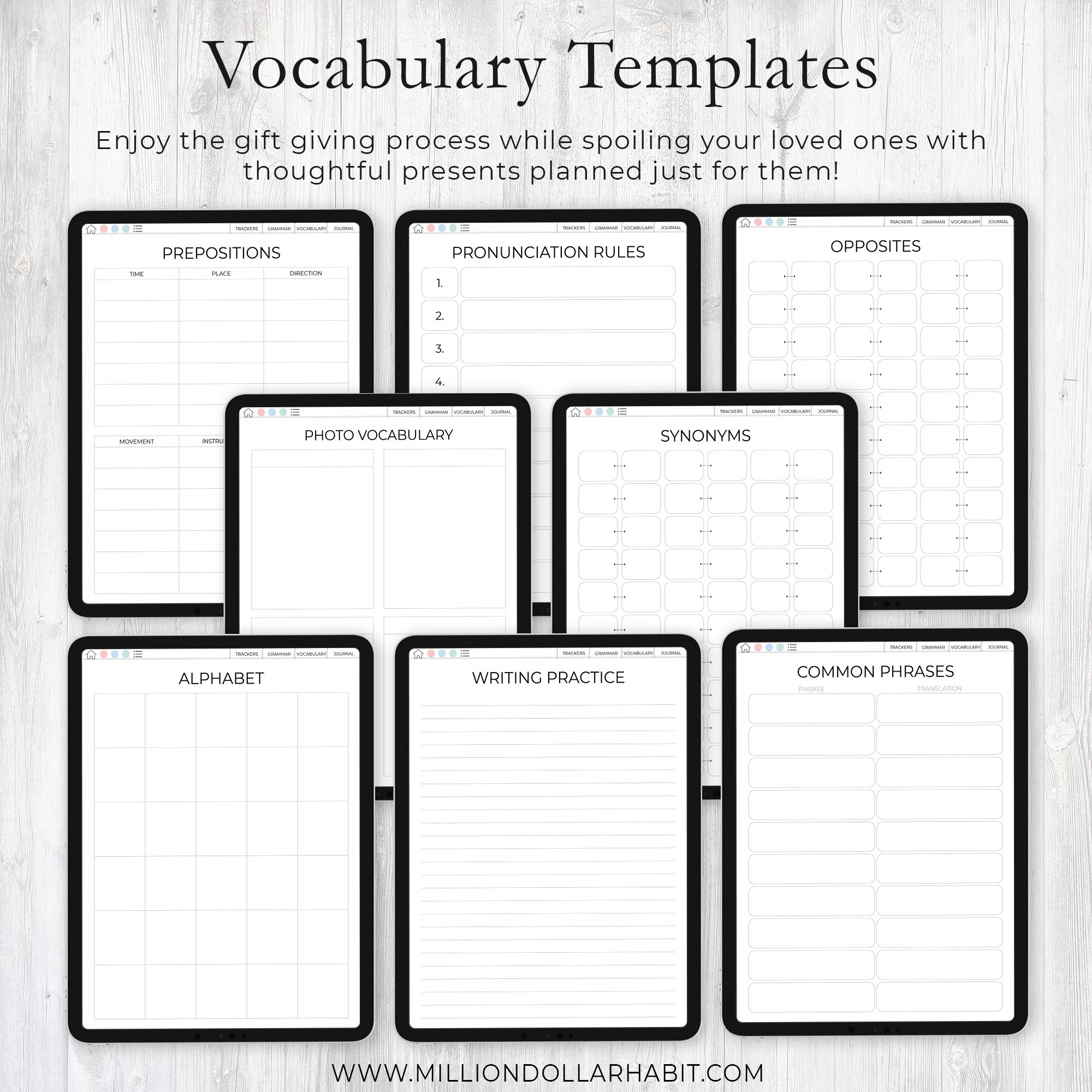 Language Learning Planner Language Study Notebook Digital Etsy