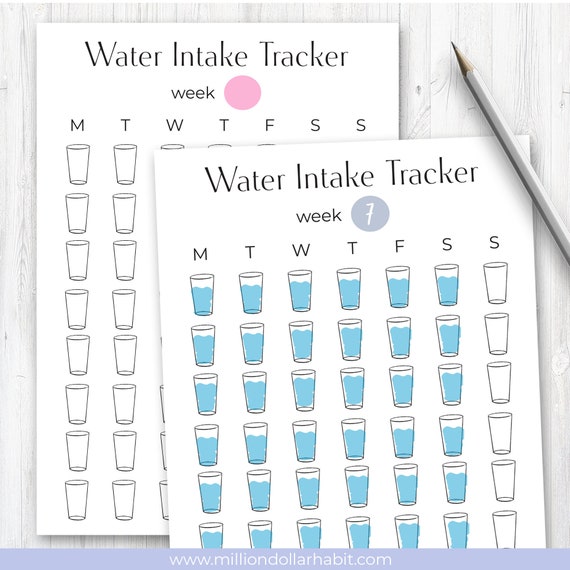 Water Tracker Printable Water Intake Template Water Tracker | Etsy