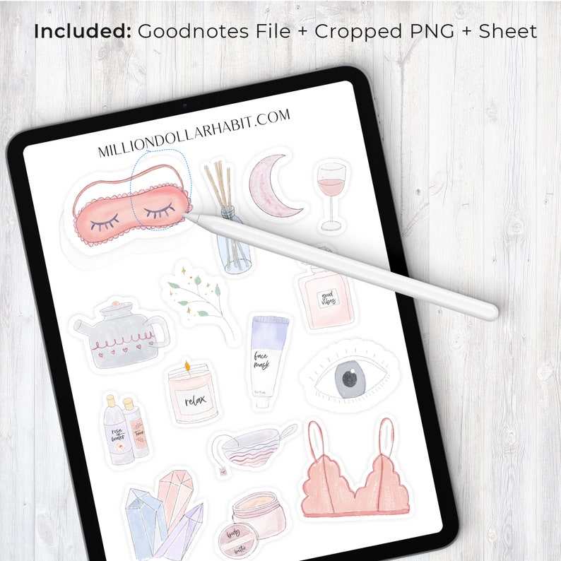 Self Care Planner Stickers Digital Sticker Kit Sticker Sheet Etsy