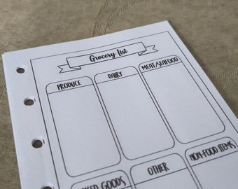 Einkaufsliste auf einer Seite - Pocket Planner Insert