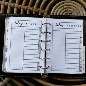 Daily Insert with Hourly and Grid Note