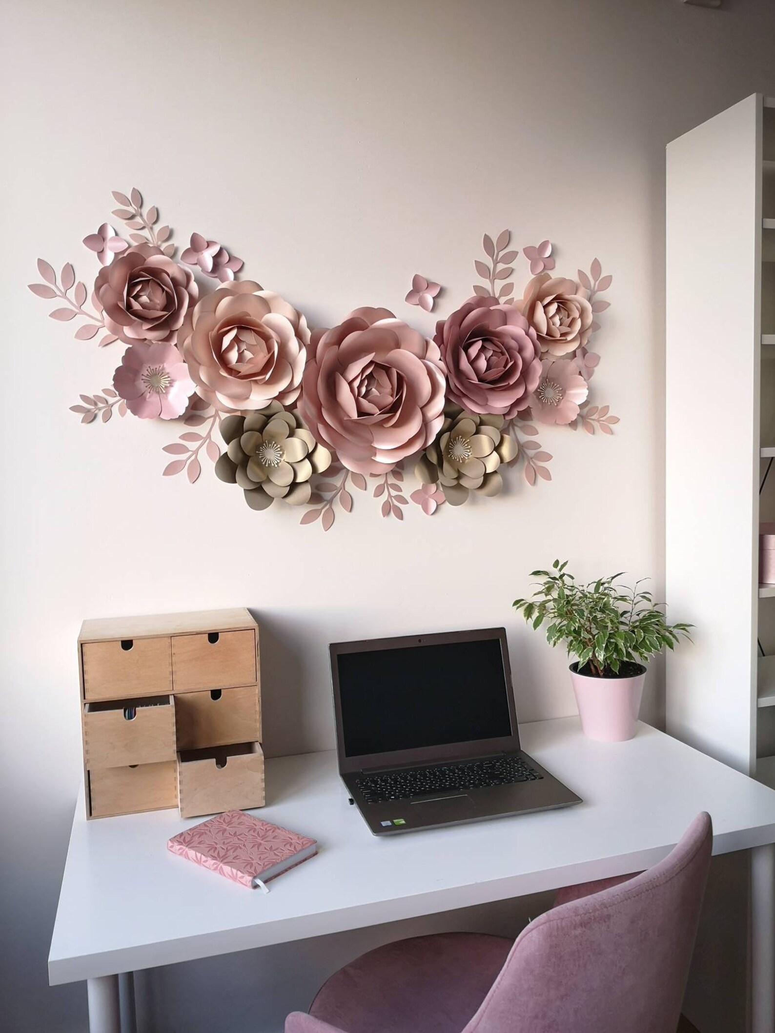 Paper flower wall decor girl nursery floral wall decor Etsy