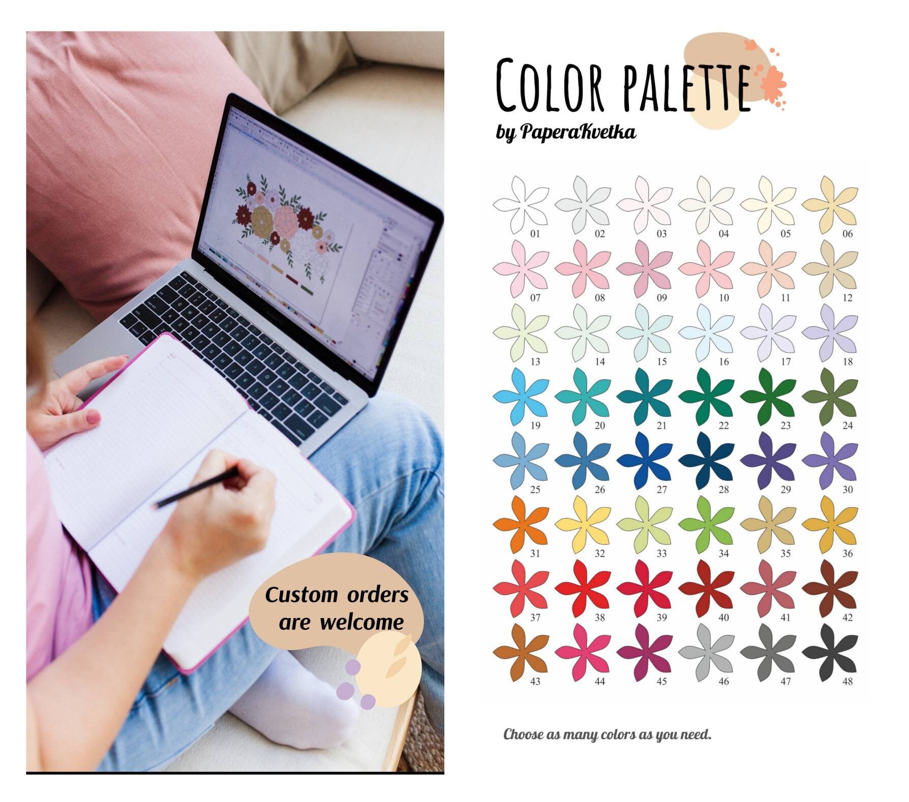 Vivero papel flores decoración de la pared flores de papel | Etsy