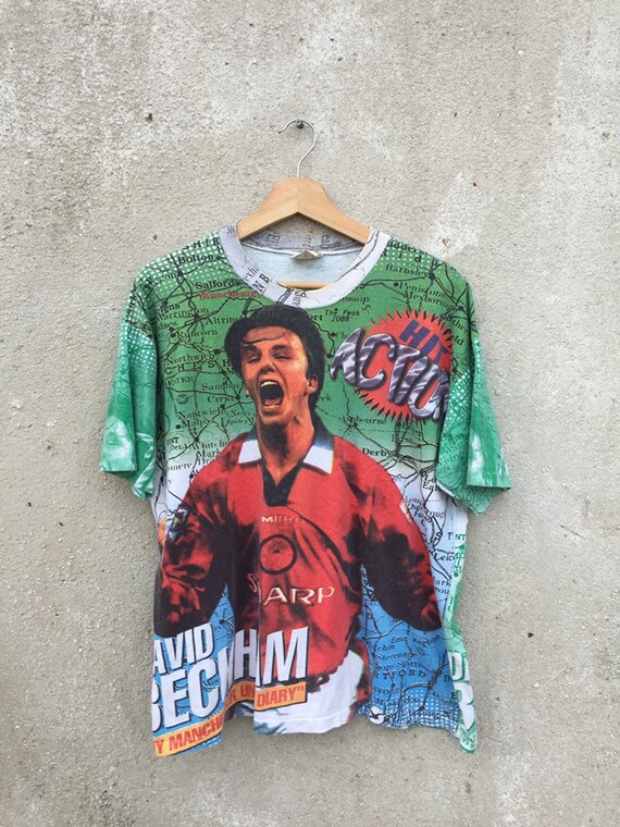 Vintage David Beckham football rap tees player men/'s t shirt