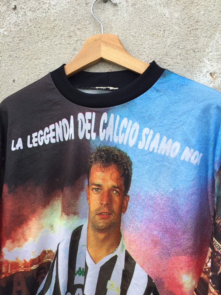 Vintage 00\u2019s Roberto Baggio Bootleg t shirt vintage Baggio Overprint tee vintage footballer shirt vintage juventus player\u2019s tee