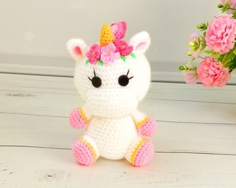 Amigurumi animales, Juguete de ganchillo, Patrón unicornio crochet fácil, Unicornio amigurumi, Patrón crochet, Unicornio rosa crochet, Patrón unicornio