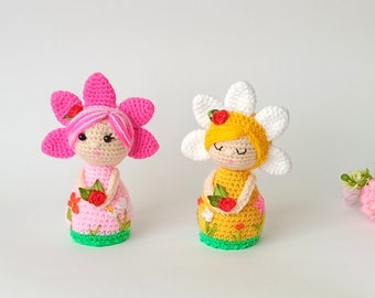 Crochet Flower Fairy Doll Pattern, English PDF