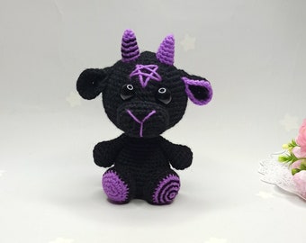 Lucifer el ángel caído, Descarga instantánea, Patrón amigurumi Baphomet a crochet PDF en inglés, Instrucciones para tejer a crochet