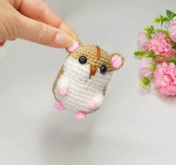 Crochet Hamster Plush Toy - Handmade Miniature Hamster Gift (9cm)