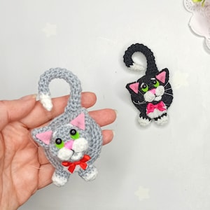 Gift for cat lovers sleeping kitten, Amigurumi Patterns Kitty, Crochet brooch,  PDF crochet toy pattern (English),  Gift for cat lovers
