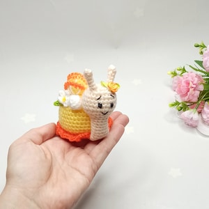 Snail crochet pattern. Pattern in English instant download, PDF crochet pattern, amigurumi cupcake , Crochet Snail Plush