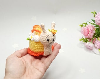 Snail crochet pattern. Pattern in English instant download, PDF crochet pattern, amigurumi cupcake , Crochet Snail Plush