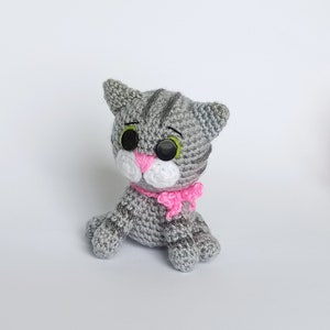 Little Gray Cat Amigurumi Pattern, Crochet Playing  Kitten Amigurumi Tutorial PDF in English