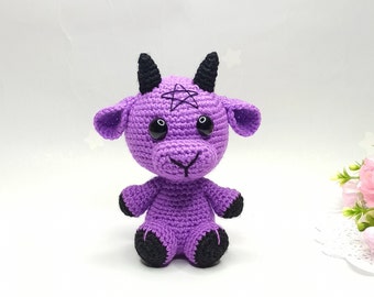 Patrón amigurumi Baphomet a crochet en PDF en inglés, Lucifer el ángel caído, Descarga instantánea, Instrucciones para tejer a crochet