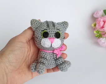Crochet kitten toy, Baby shower gift, Gift for kitten lovers, Ready toy amigurumi cat