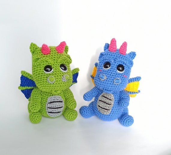 Crochet Dragon Pattern, Amigurumi Animal Toy (PDF Pattern)