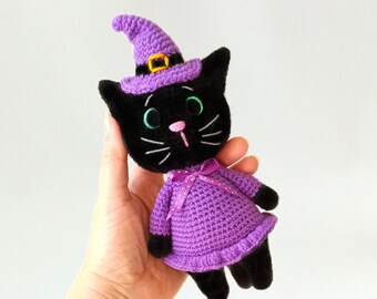 Crochet Witch Cat Amigurumi Pattern (PDF Download)