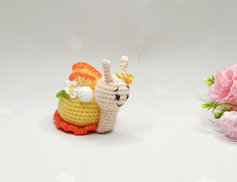 Snail crochet pattern. Pattern in English instant download, PDF crochet pattern, amigurumi cupcake , Crochet Snail Plush image 5