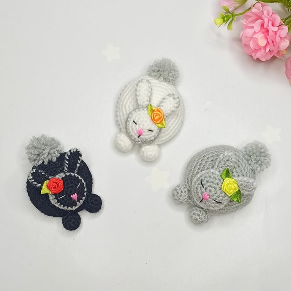 Crochet bunny pattern in English, Amigurumi Pattern, Rabbit magnet crochet, PDF crochet brooch, Crochet fridge magnet, Brooch pattern