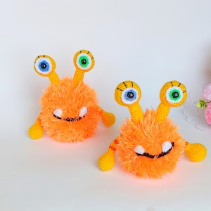 Fluffy Crochet Monster, Monster PDF PATTERN ONLY, Fantasy Creature Amigurumi Tutorial, Amigurumi scary, Crochet orange monster