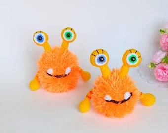 Fluffy Crochet Monster Amigurumi Pattern, Fantasy Creature Tutorial (PDF)