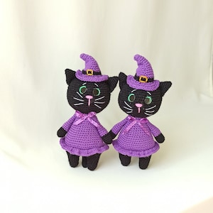 Makkelijk te volgen pdf-tutorial Kattenspeelgoedpatroon Kattenheksenpatroon Cadeau voor kattenliefhebbers Gehaakt kattenpatroon pdf Gehaakte amigurumi-kat