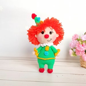 Crochet pattern for a Clown doll in English, Crochet amigurumi in PDF format, Amigurumi circus