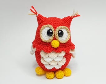 Groot gehaakt uilpatroon, amigurumi-vogel met vleugels (pdf-tutorial)