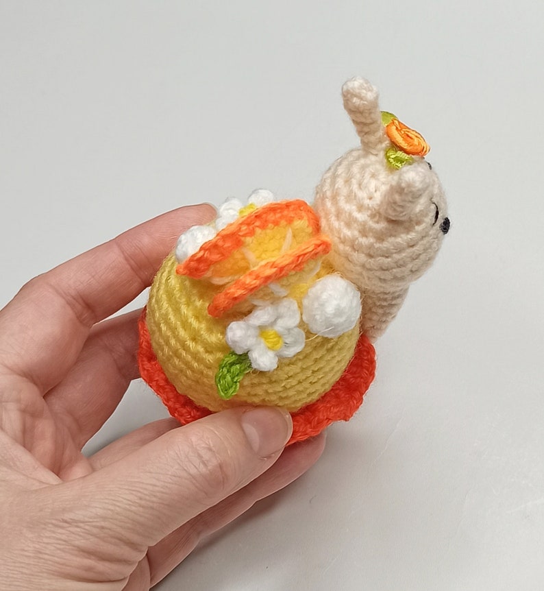 Snail crochet pattern. Pattern in English instant download, PDF crochet pattern, amigurumi cupcake , Crochet Snail Plush image 2