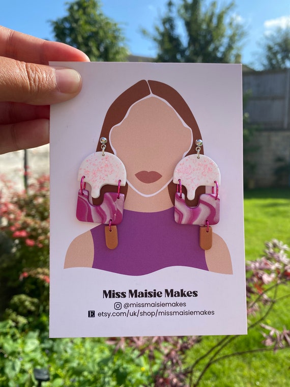 Large statement ice lolly dangle earrings/unusual earrings/ summer earrings