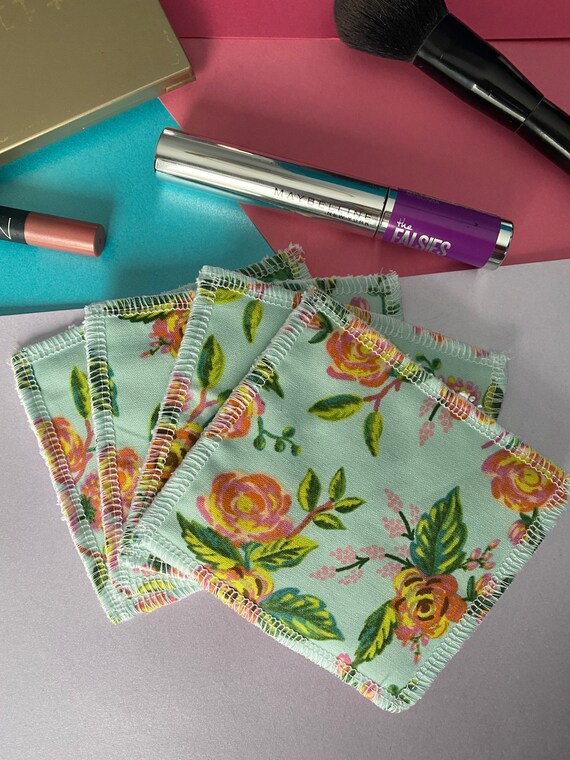 Standard Washable reusable cotton face wipes, rifle paper fabric reusable cotton pads, eco friendly alternative