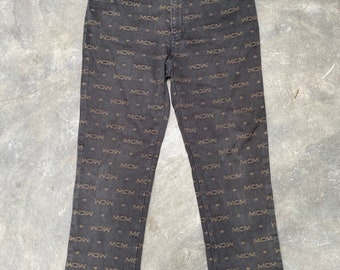 Vintage womens stretch long pant MCM Legere monogram Size 28