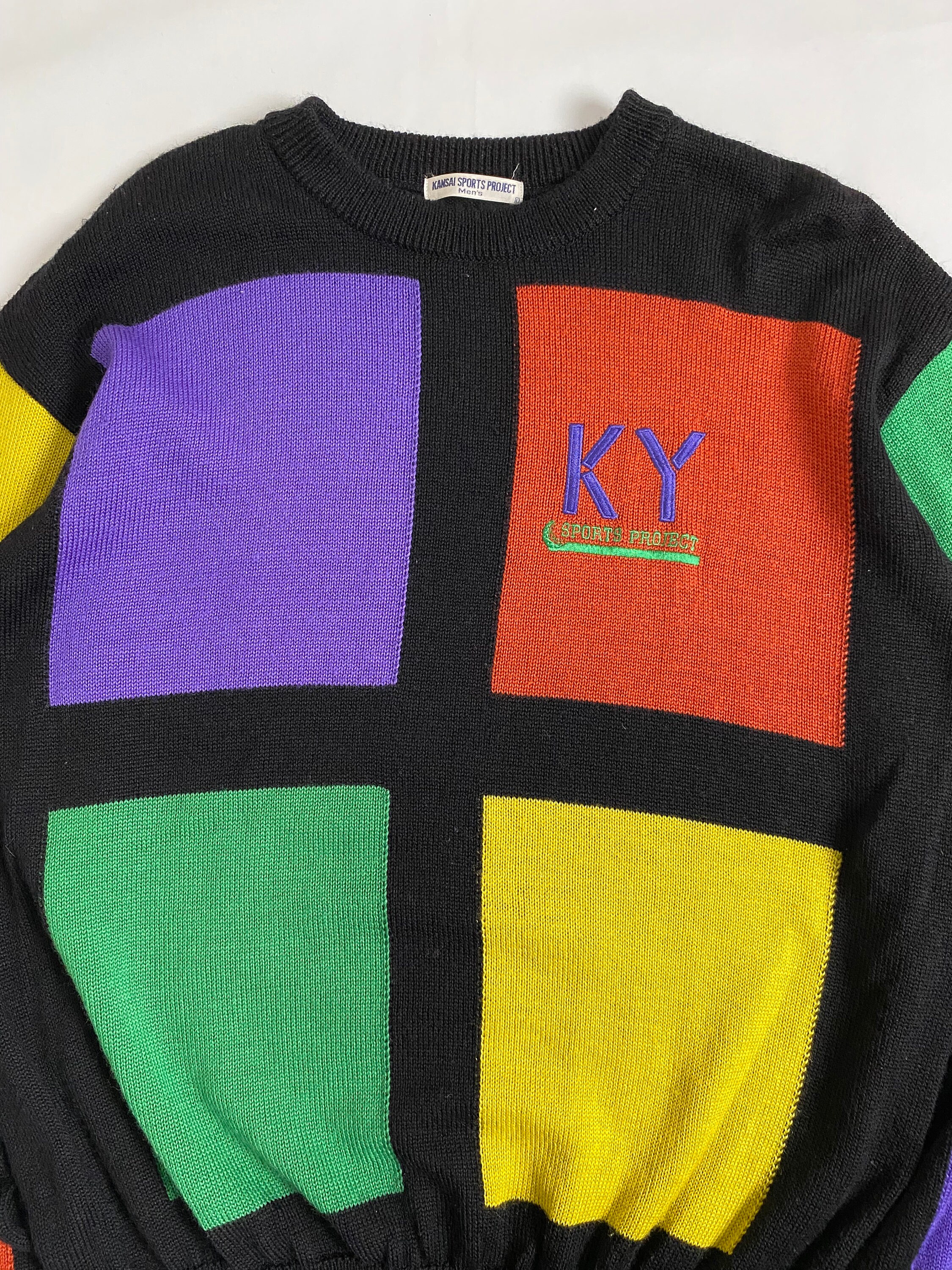 Vintage Rare Kansai Sports Project Mens Multicolor Knitwear