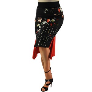 Elegant handmade tango skirt for milonga Dance skirt Plamena in size L