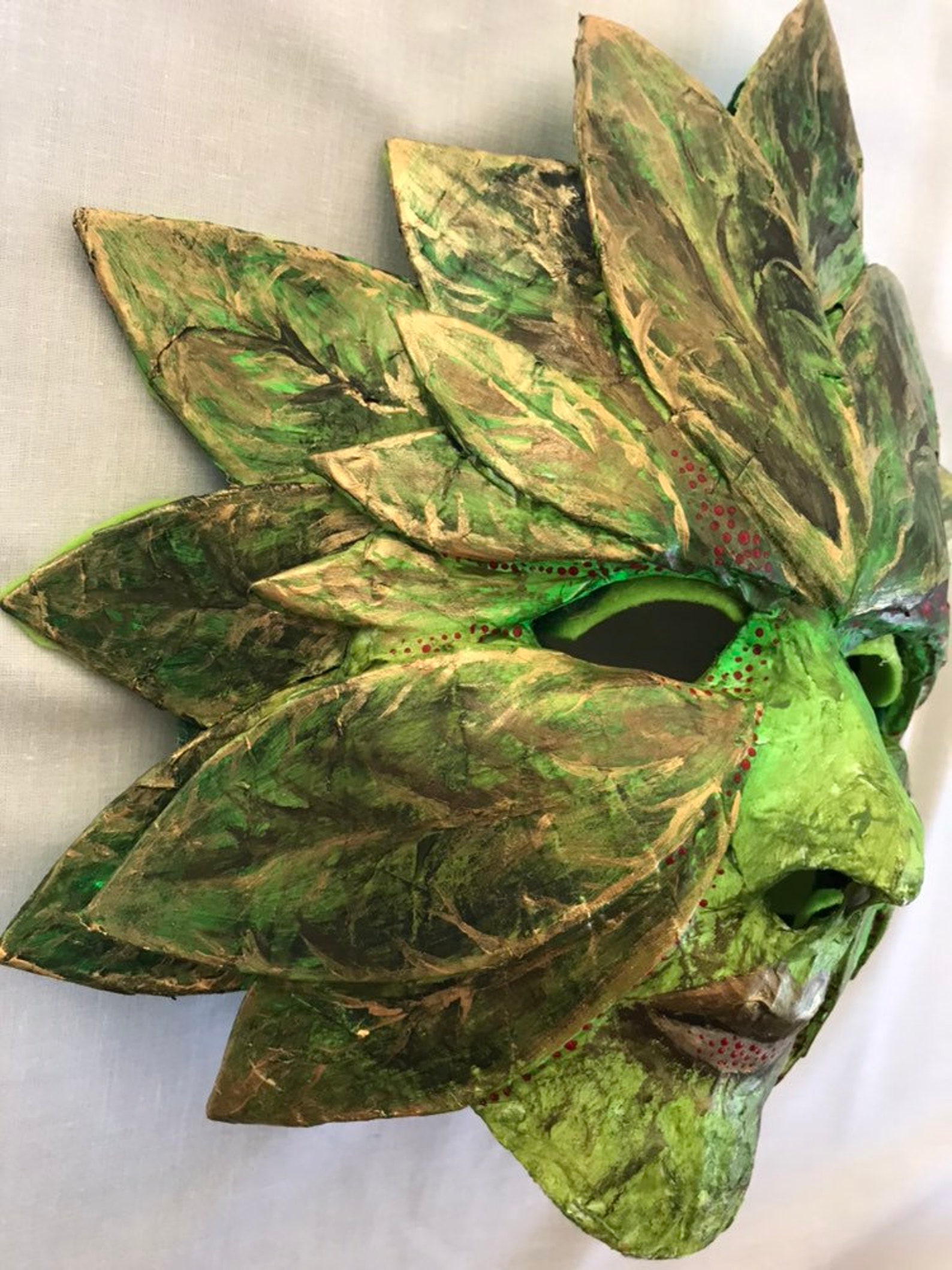 Green Man Pagan Woodland Mask Satyr Masquerade Festival Etsy