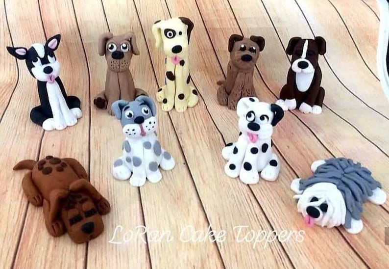 Handmade, edible, cake toppers, cake decoration, DOG birthday, woof image 1