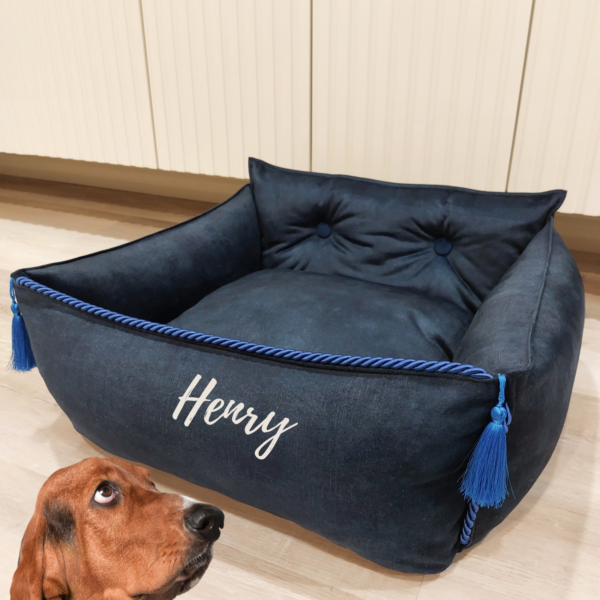 Gift for Dog or Fog Parent personalised Luxury Handmade Pet Bed. Dog Bed With Name Great Gift for Dog Owner Etsy