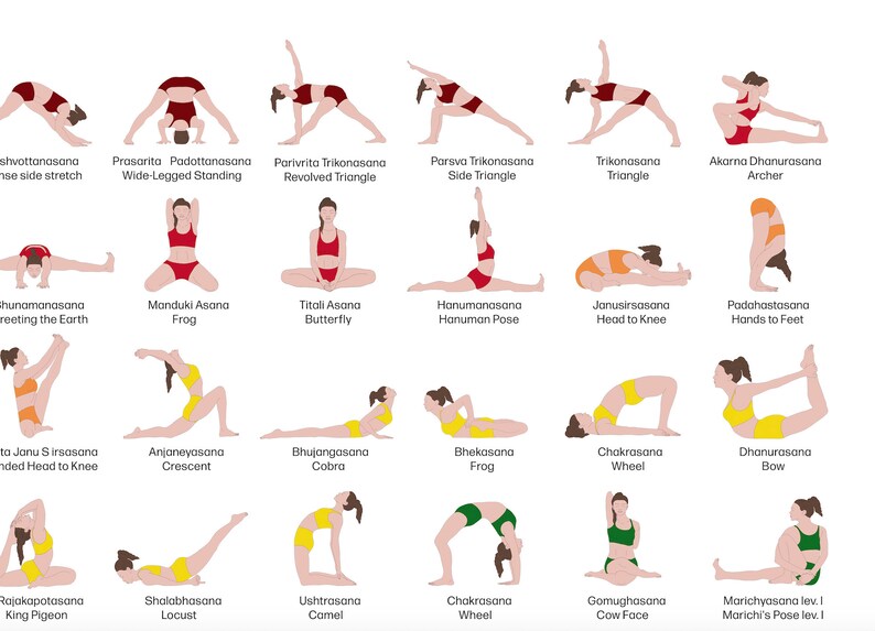 a2 hatha yoga poster printable poster for teachers and etsy