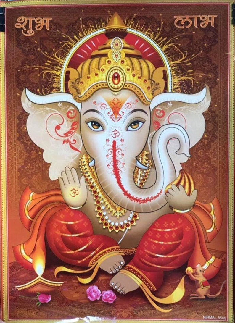 Lord Ganesh Poster Indian God Ganesha Hindu God High Quality Etsy Lord Ganesh Poster Indian God Ganesha Hindu God High Quality Etsy