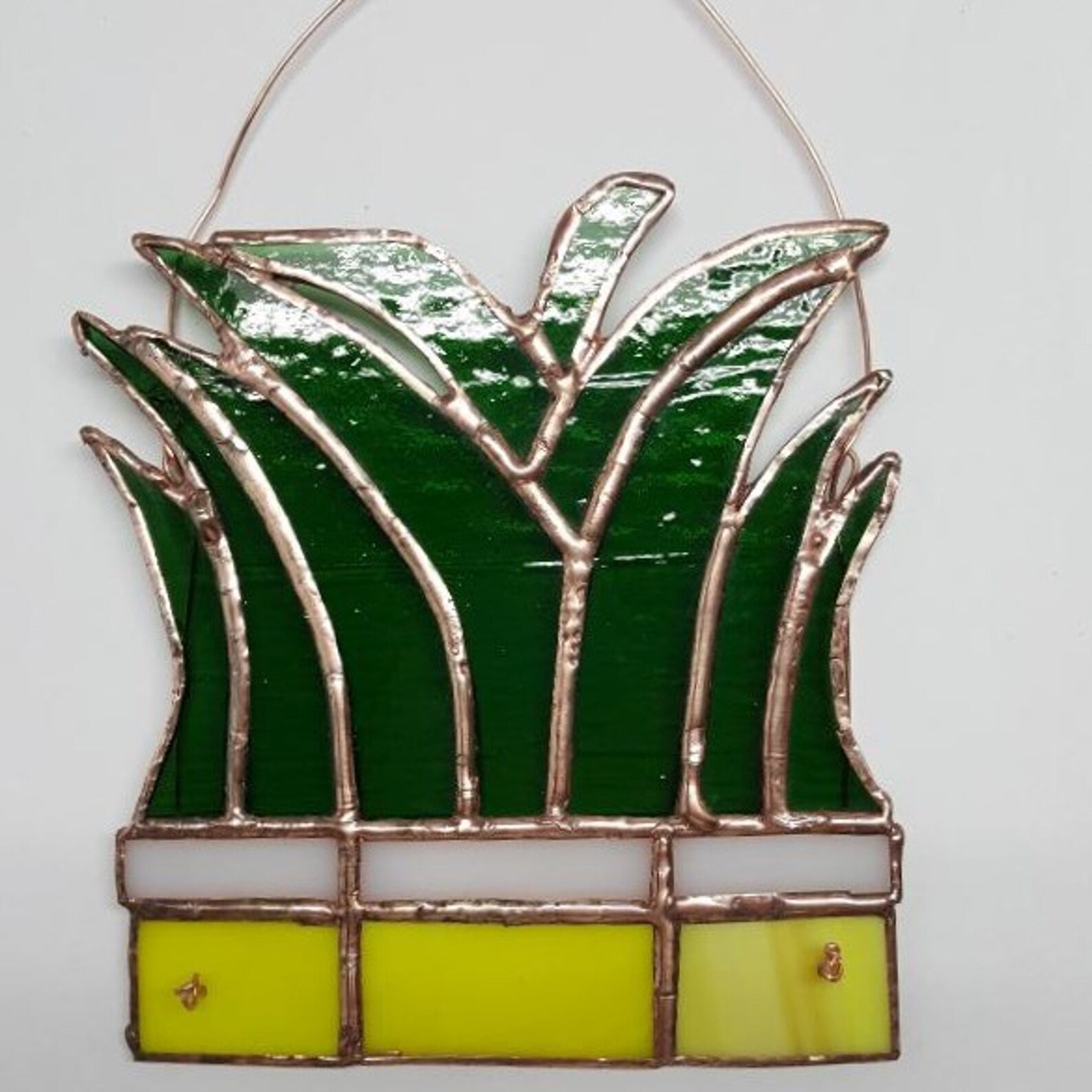 Stained Glass Plant Window Hanging Suncatcher Home Decor Gift Etsy