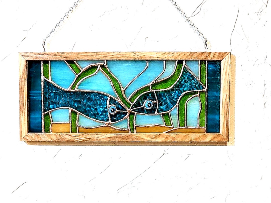 Stained Glass Fish Window Hanging Fish Glass Art Stained Etsy