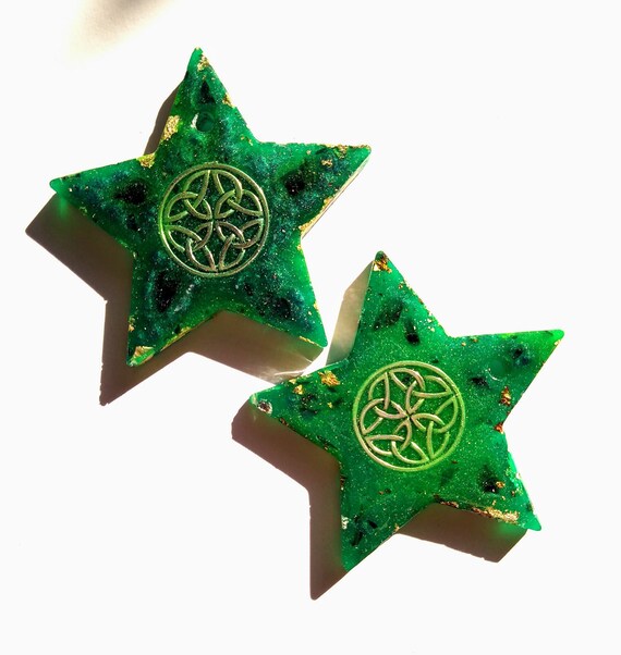 Green Star Chi Gate Ornament Celtic Knot Mandala Etsy