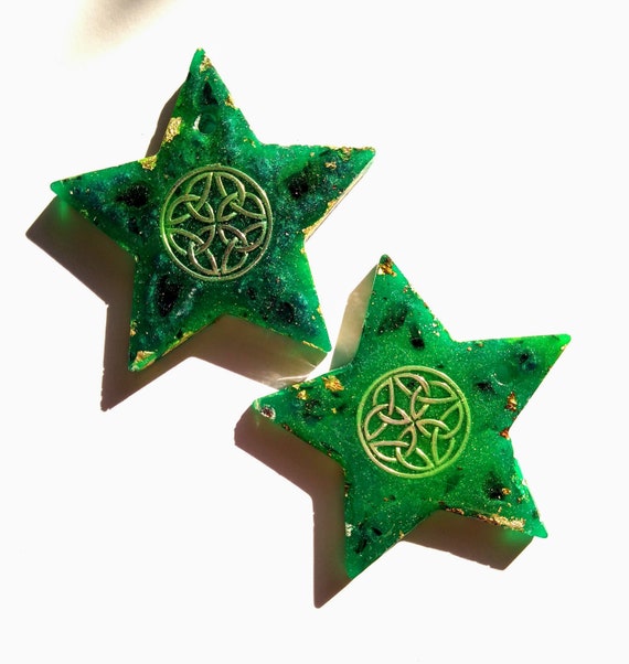 Green Star Chi Gate Ornament Celtic Knot Mandala Etsy