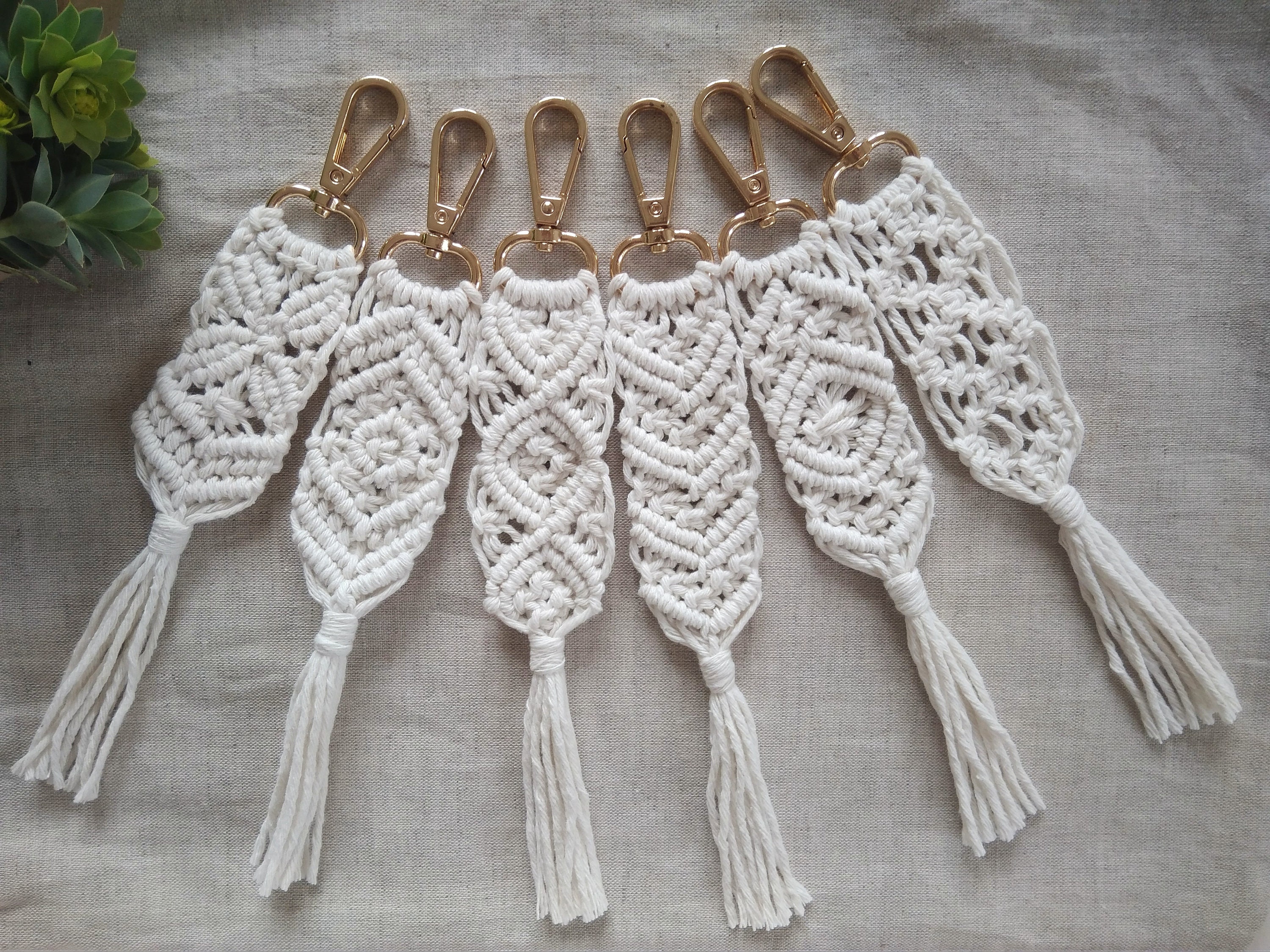 Macrame Keychain Boho Keychain Keychains For Women Key Etsy