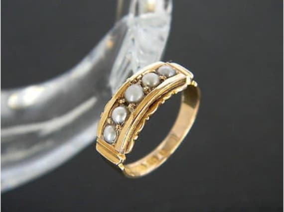 Antique Victorian 15ct Gold Pearl Ring! From 1866