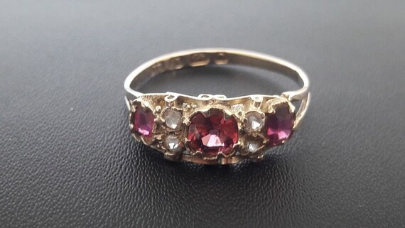 Antique 12ct Gold Red Paste and Colourless Paste R